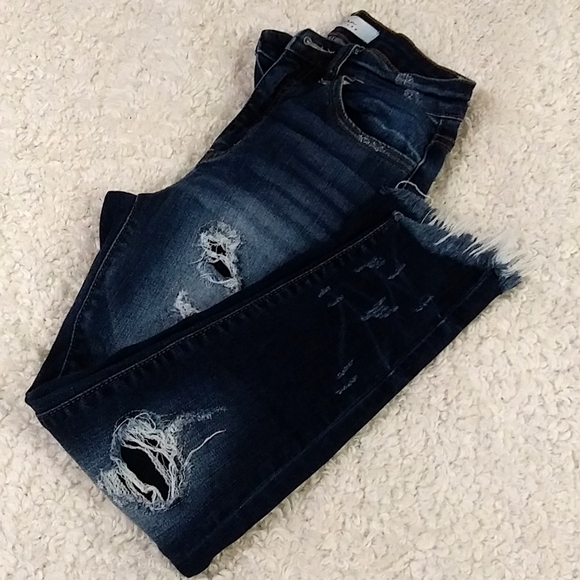 KanCan Skinny Distressed & Patche Jeans Size 25 - Picture 16 of 17
